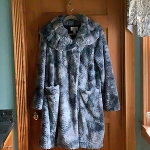 Joseph Ribkoff faux fur blue coat